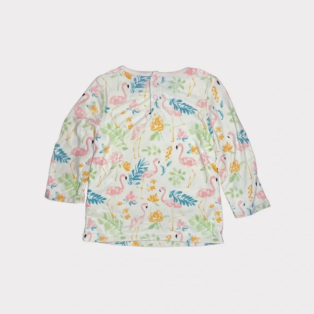Mud Pie Flamingo Leaf Pattern Swim Top